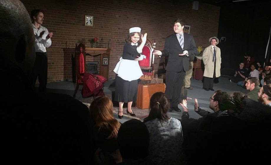Raechel Segal '17 on stage in the Clark production "Night Watch."