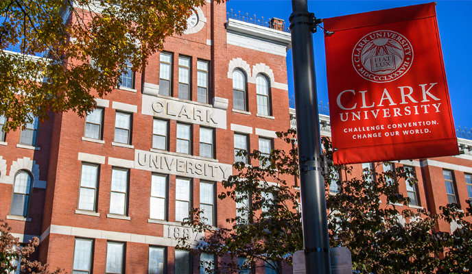 Jonas Clark hall with banner