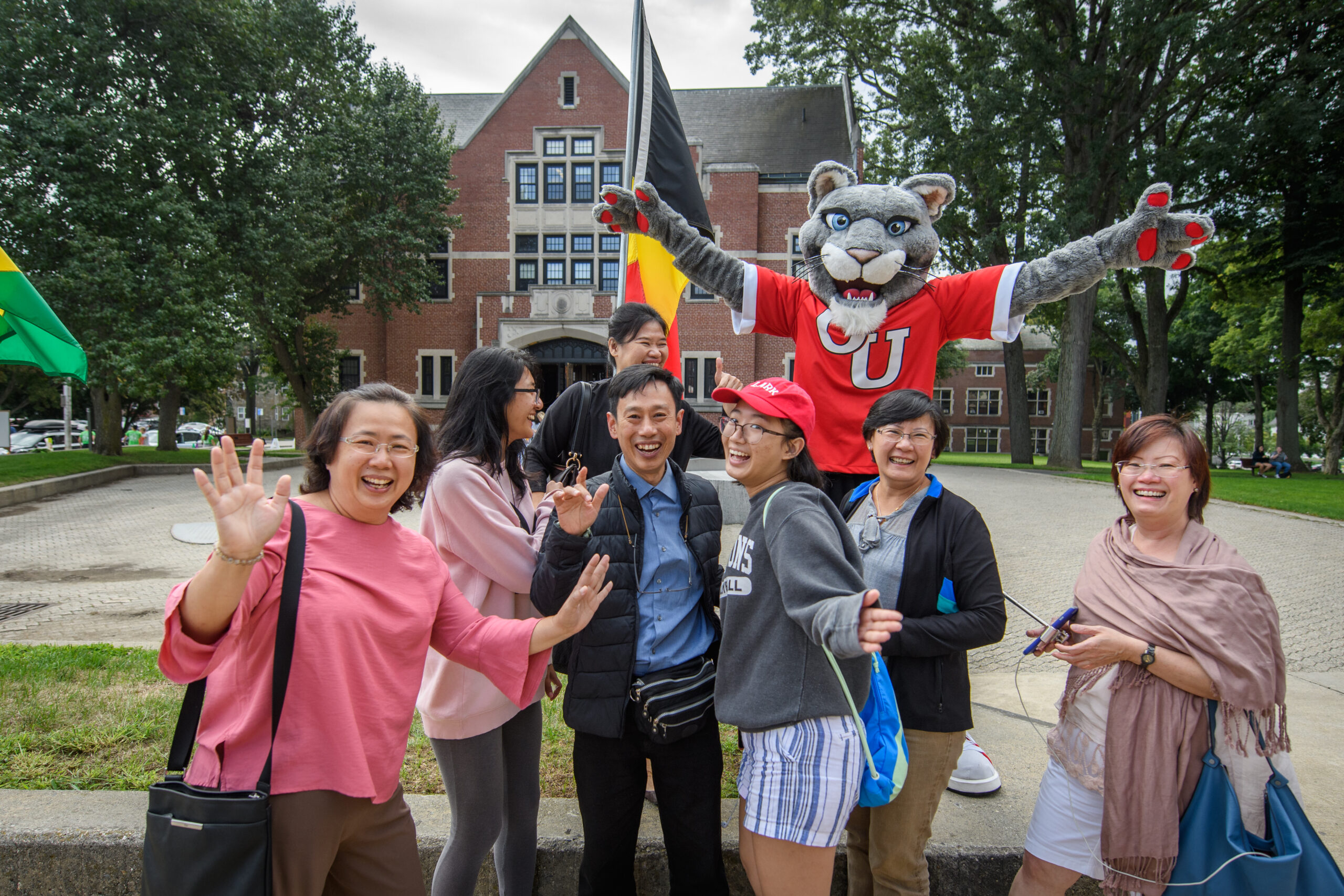 parents with mascot