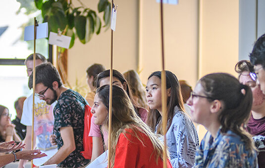 Students at career fair