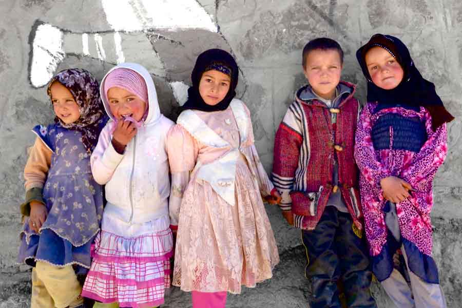 Children in a Berber village during a sports day organized by Pete Corps volunteers at the local high school.