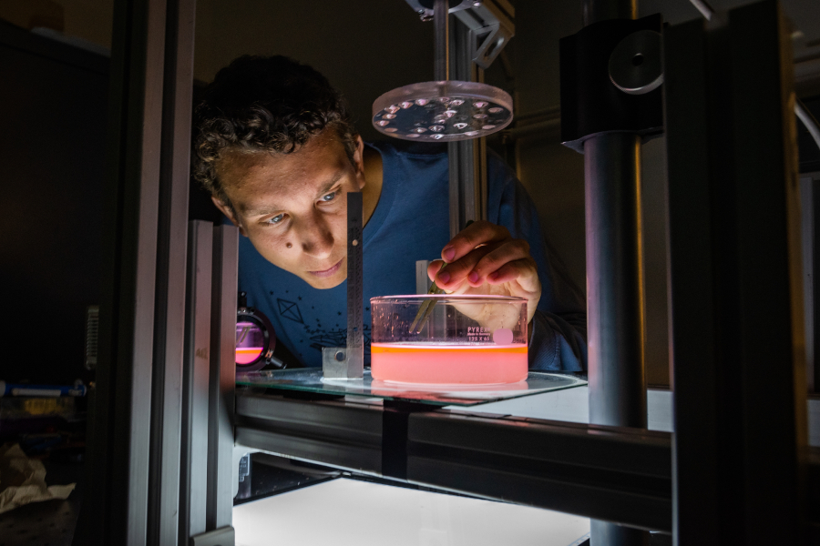 Matthew Pacenka in physics lab