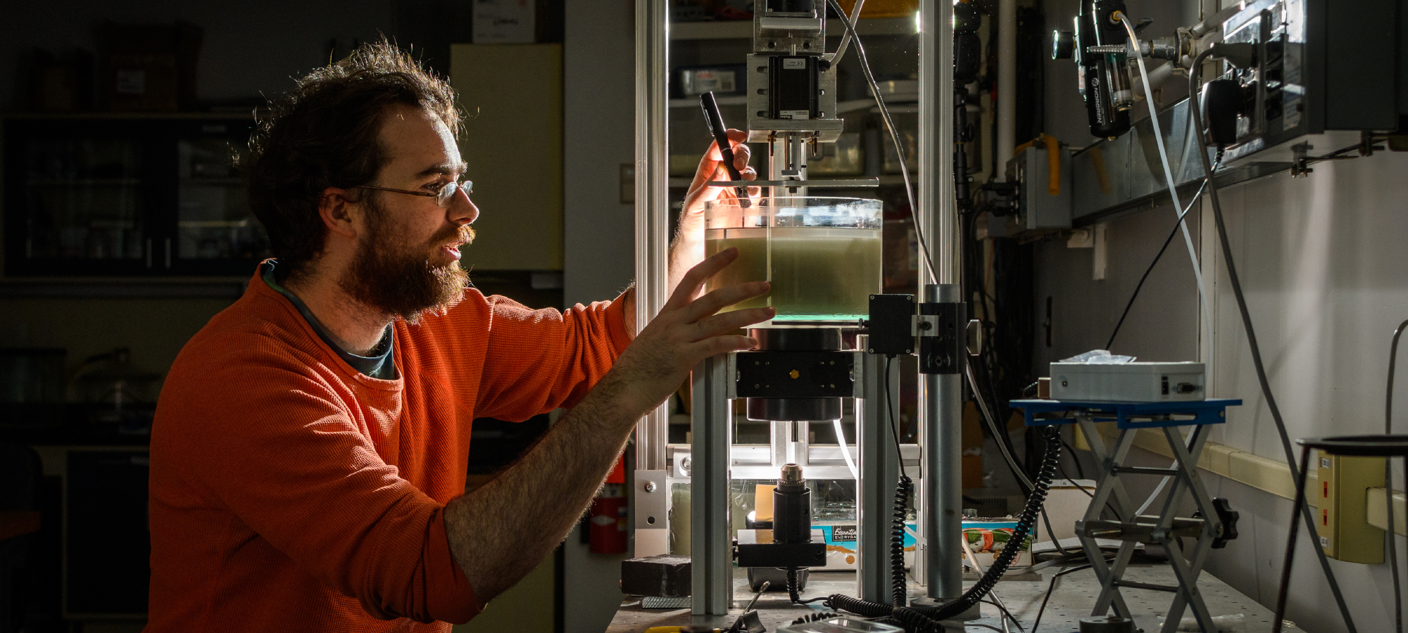Benjamin Allen working in physics lab