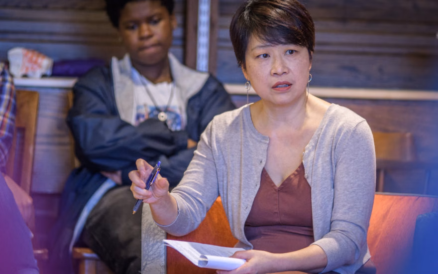 Women's and Gender Studies professor speaking with class