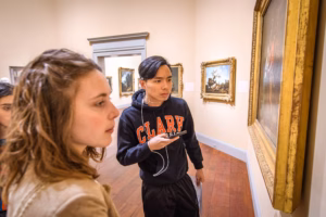 Art history students at the Worcester Art Museum