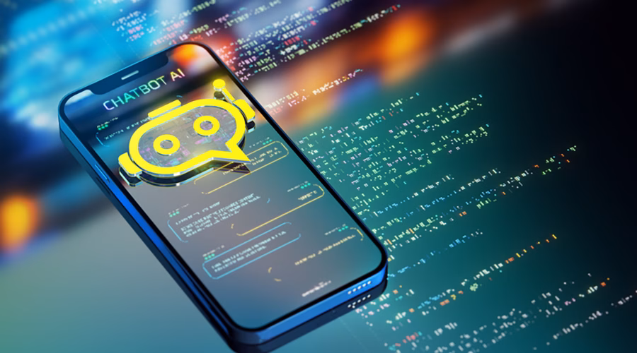 generative artificial intelligence - phone with chatbot on it.