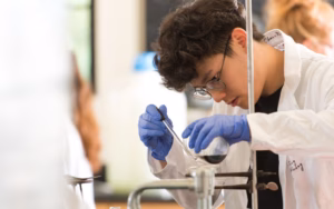 Biology student in lab