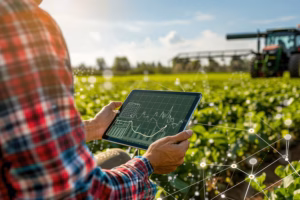 applied data analytics - person holding tablet on farm