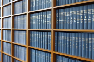 A shelf filled with law books