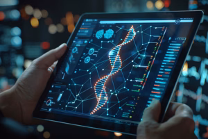 the genome project - dna sample in tablet