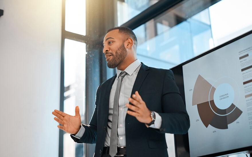 A person making a presentation