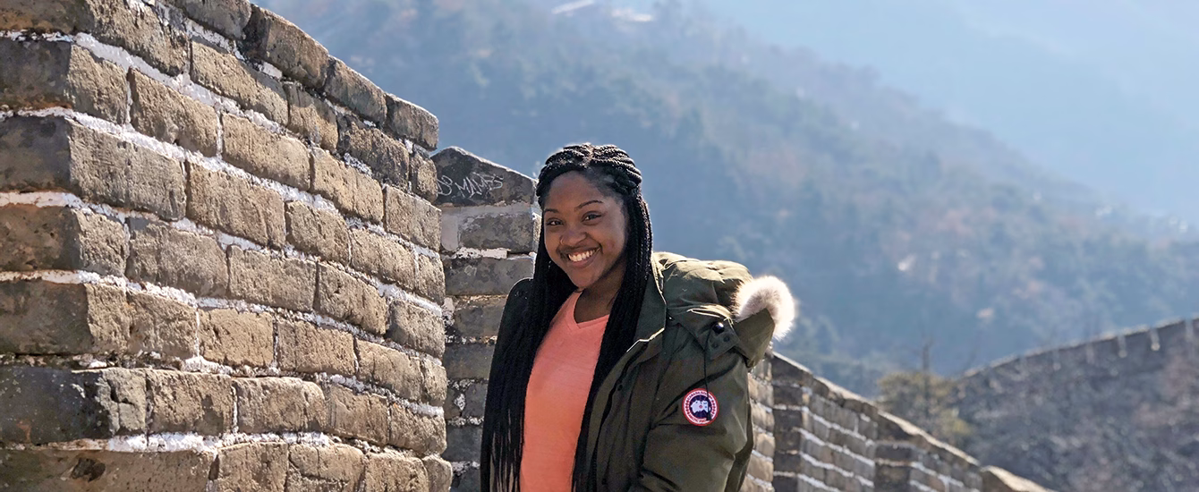 A Clark student visits the Great Wall of China