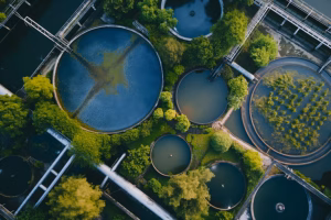 waste water management - drone over plant