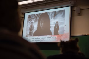 students study movies in Women in Horror