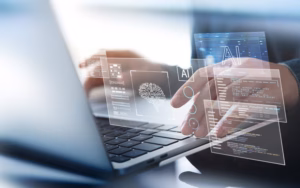 applied artificial intelligence - mans hands on laptop