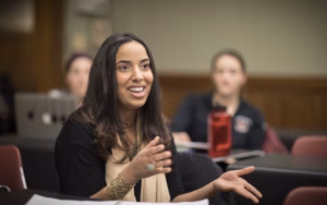 a student participates in class