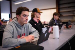 Students in a School of Business classroom