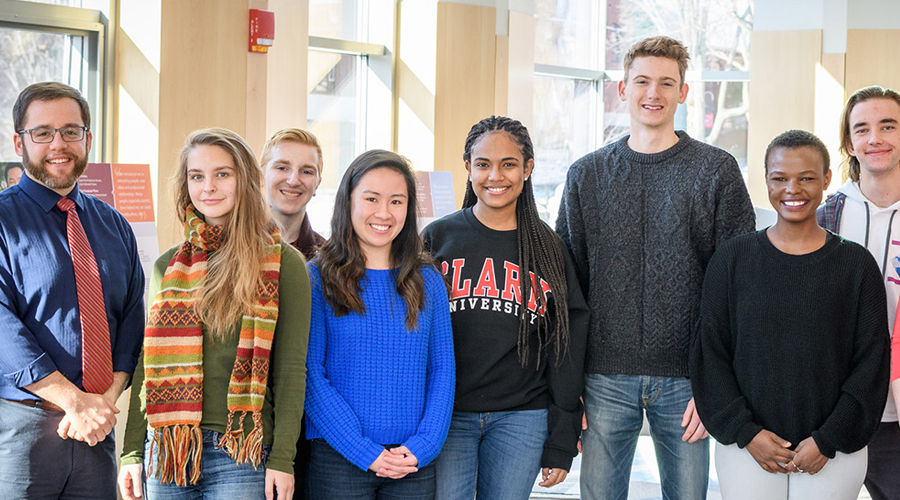 students looking at camera