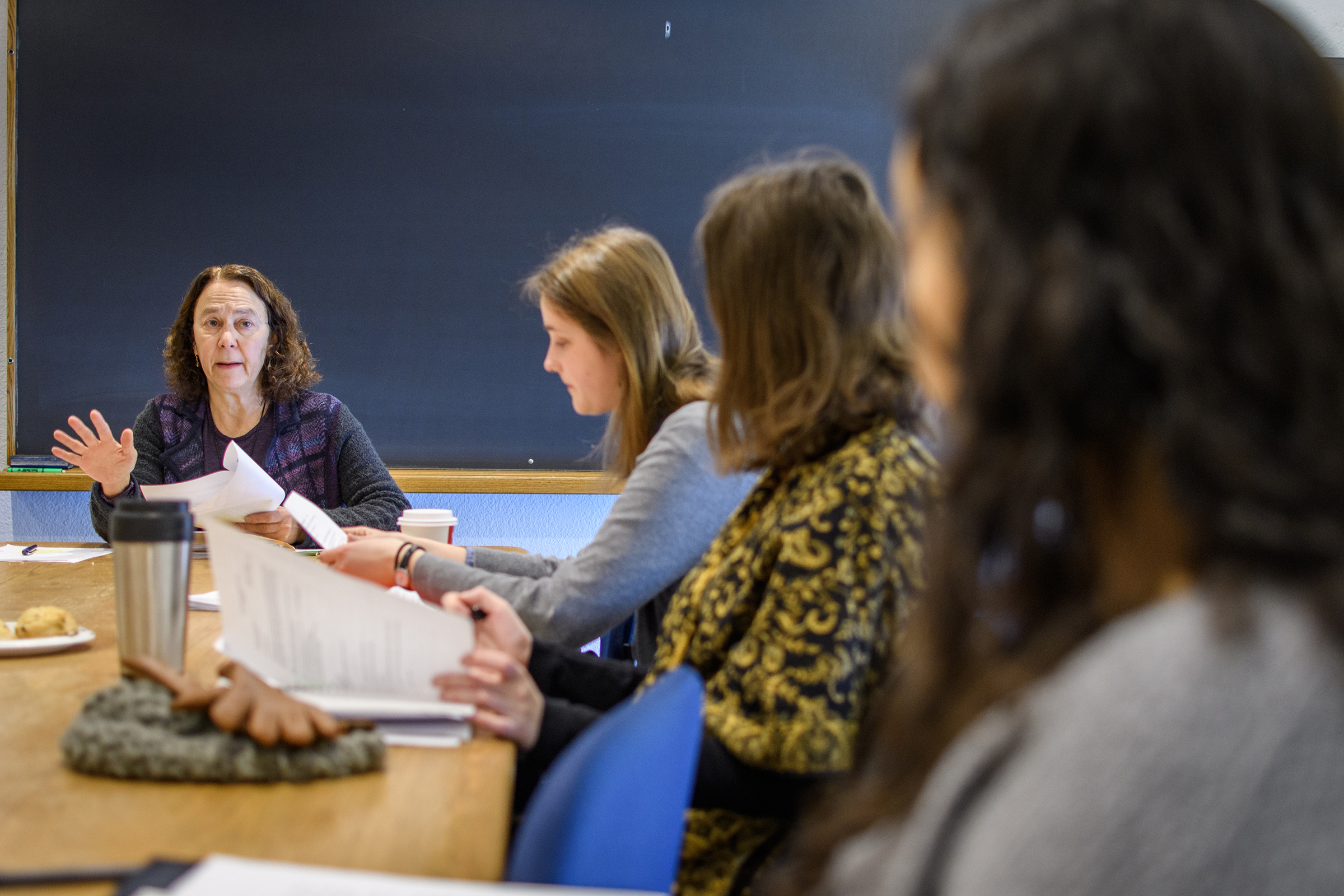 undergraduate students with professor