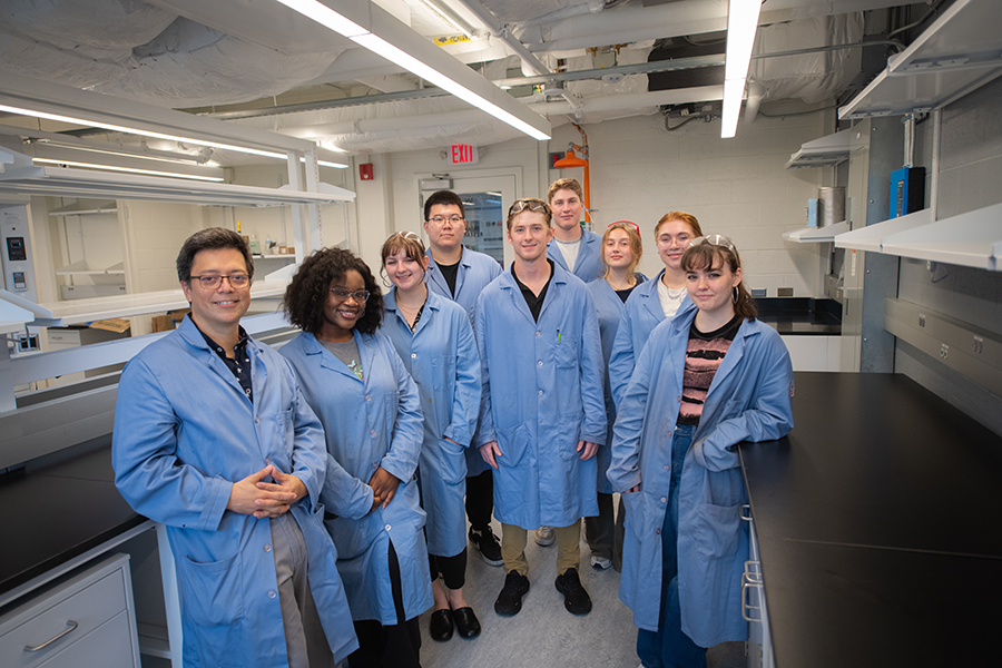 graduate students in lab