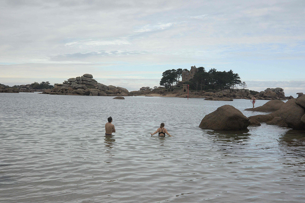 Jake Bernstein and friends go swimming during his study abroad in Rennes, France