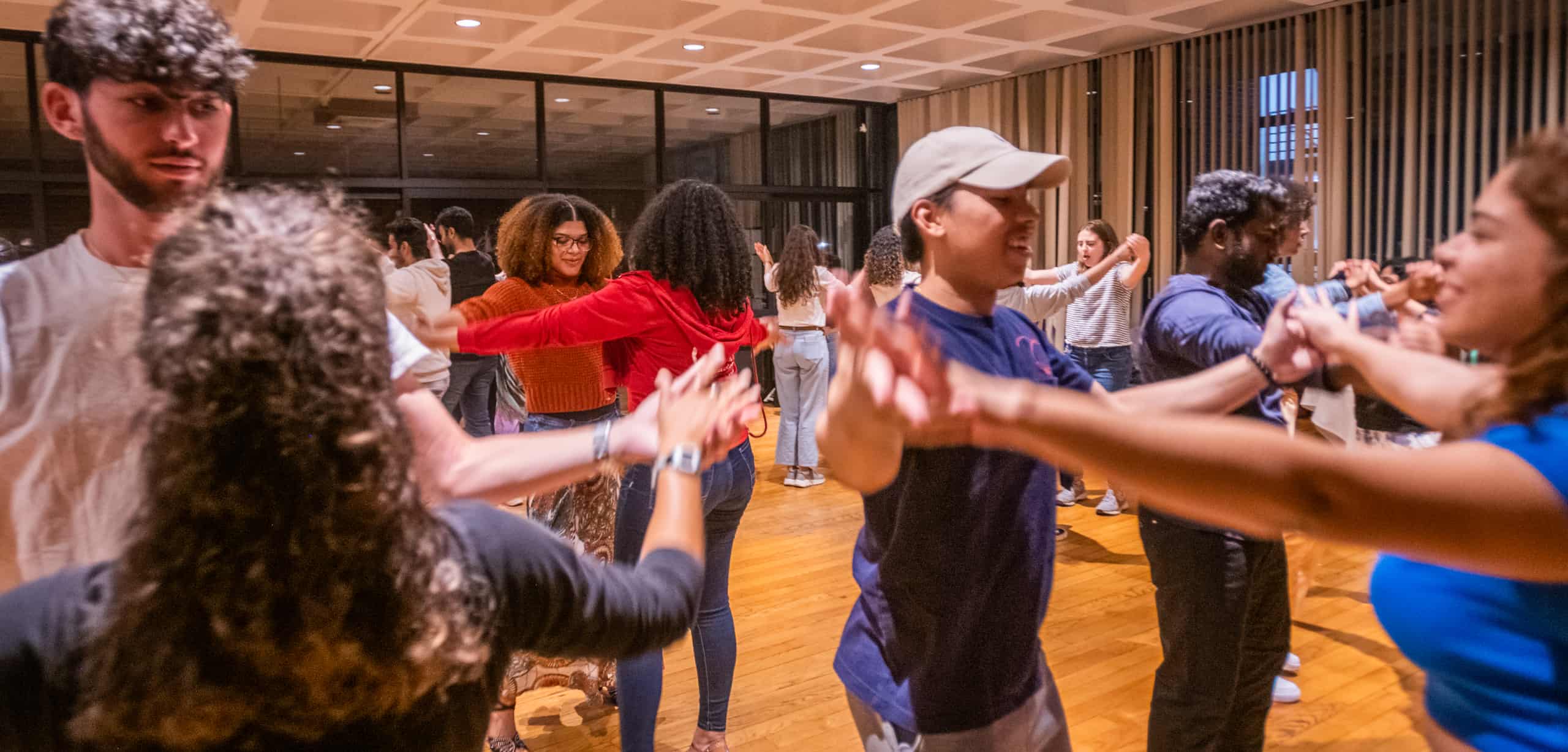 Students dancing