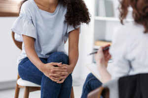 Student meeting with counselor