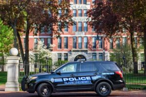 a police vehicle on campus