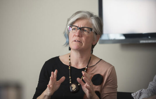 Professor Anita Fabos teaches her class