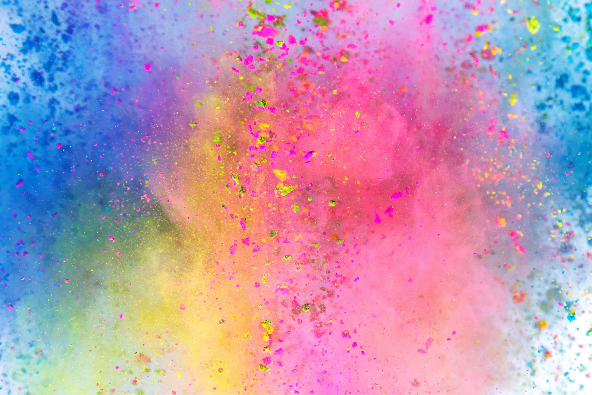 colorful gulal bursting in air