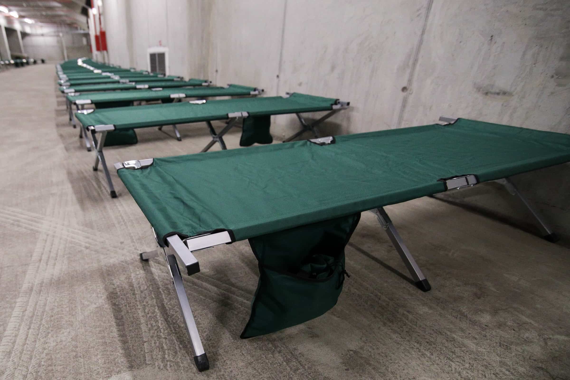 Cots set up in a row