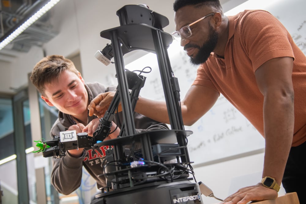 work in the robotics lab