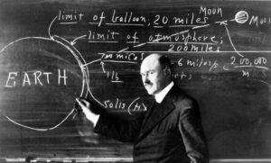 Robert Goddard at the blackboard