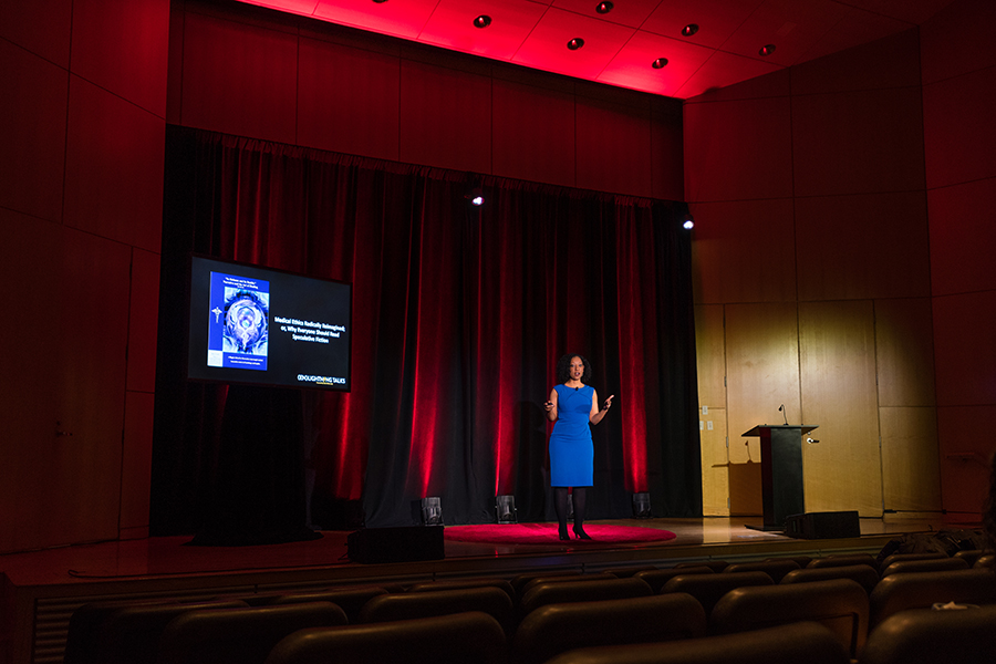 special event - woman speaking on stage