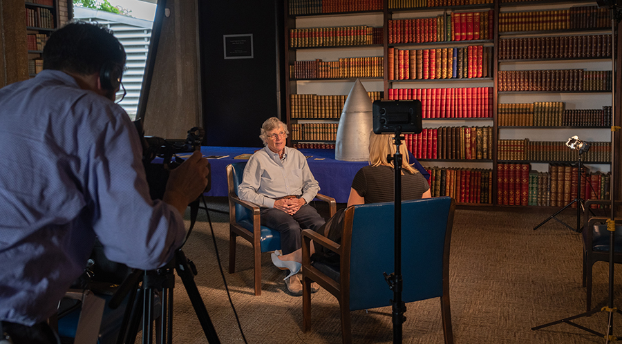 someone being interviwed