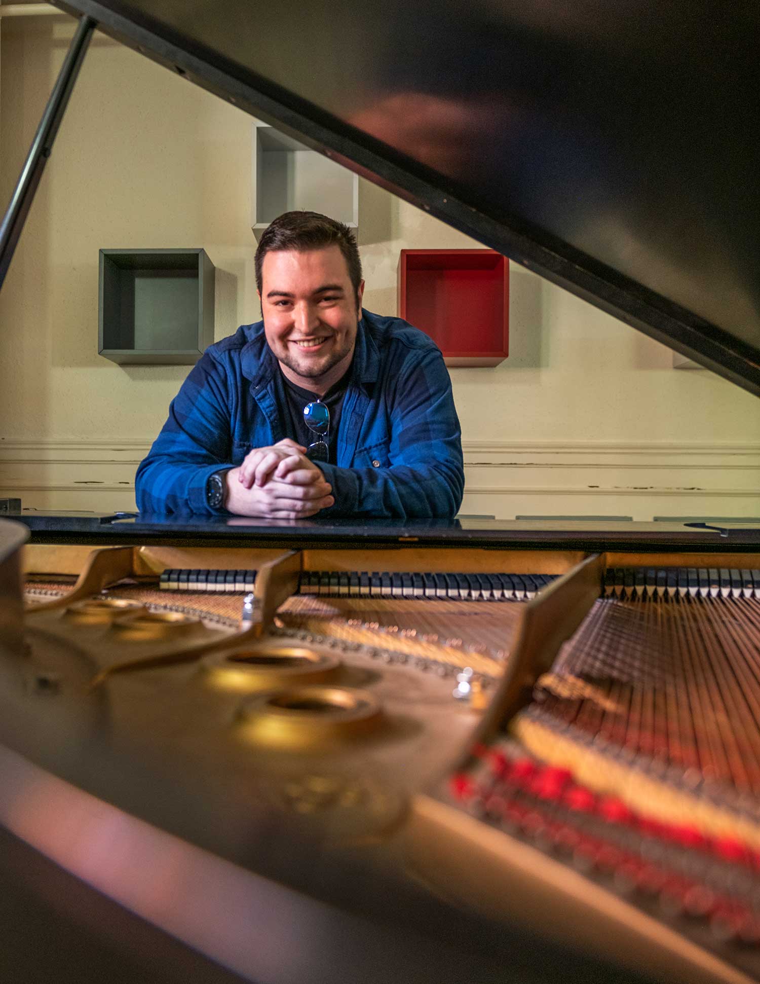 Channing Webber at the piano