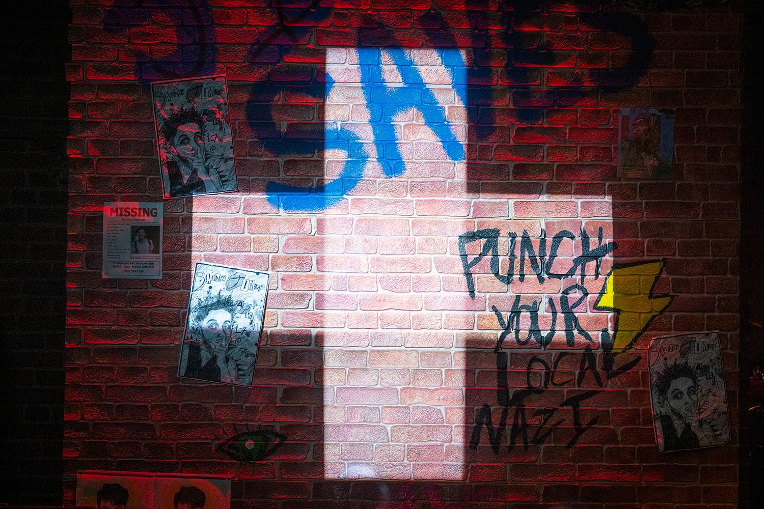 Students rehearsing for the production, American Idiot, Clark University
