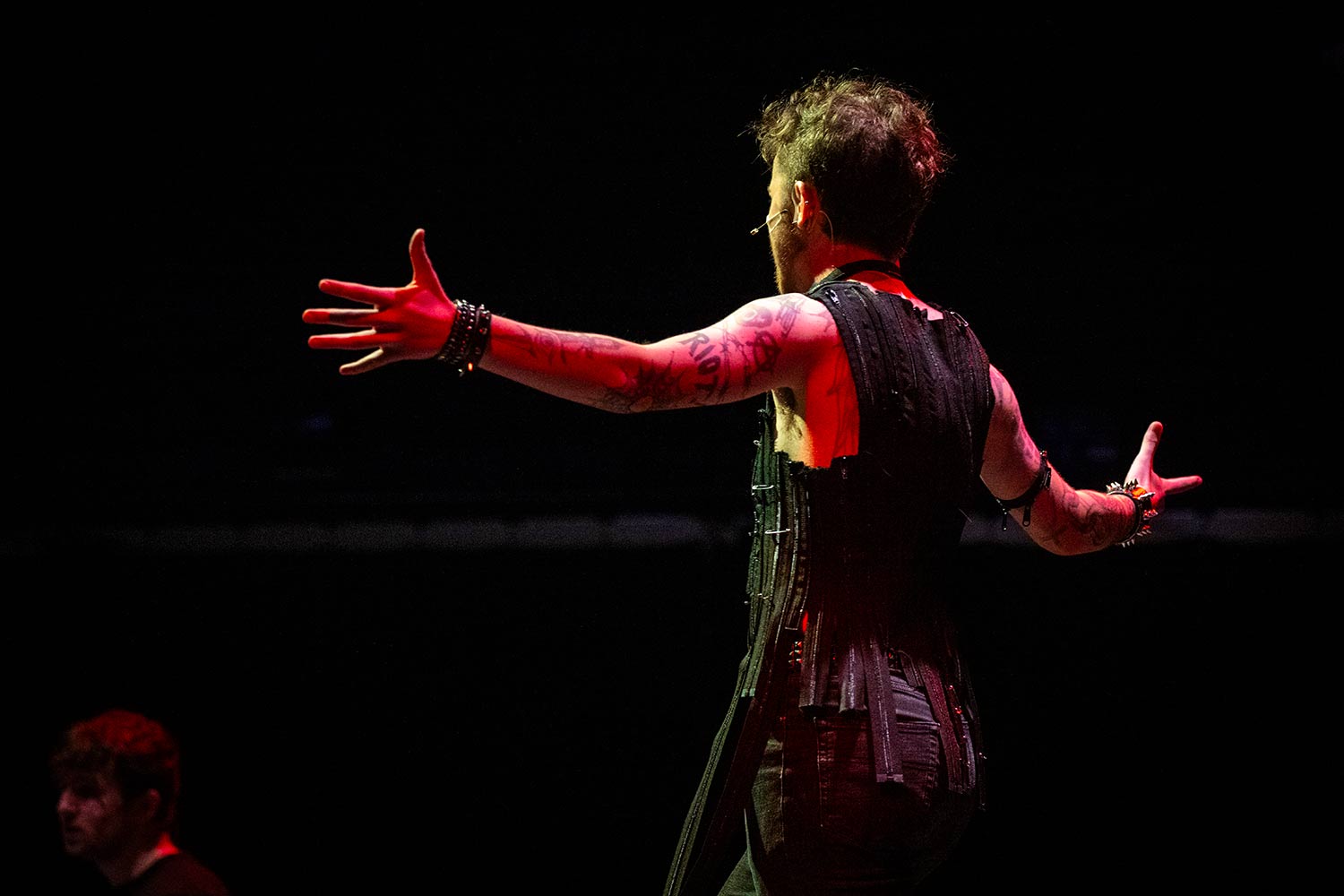 Students rehearsing for the production, American Idiot, Clark University