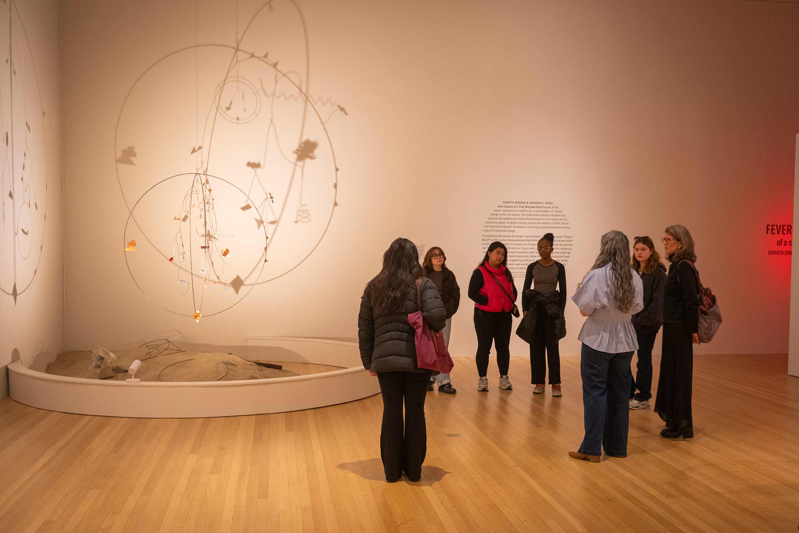 Art history students visit the gallery of the exhibition, Fever Dreams, at the Worcester Art Museum, 