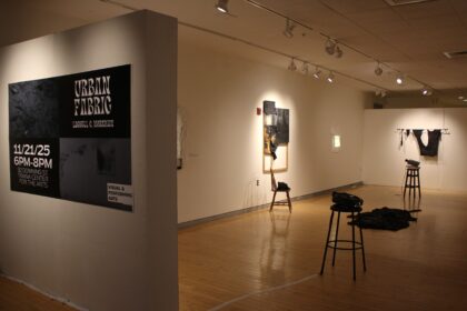 Gallery view, Lachell C. Workman: Urban Fabric, Shiltkamp Gallery, Clark University