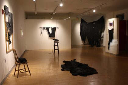 Gallery view, Lachell C. Workman: Urban Fabric, Shiltkamp Gallery, Clark University
