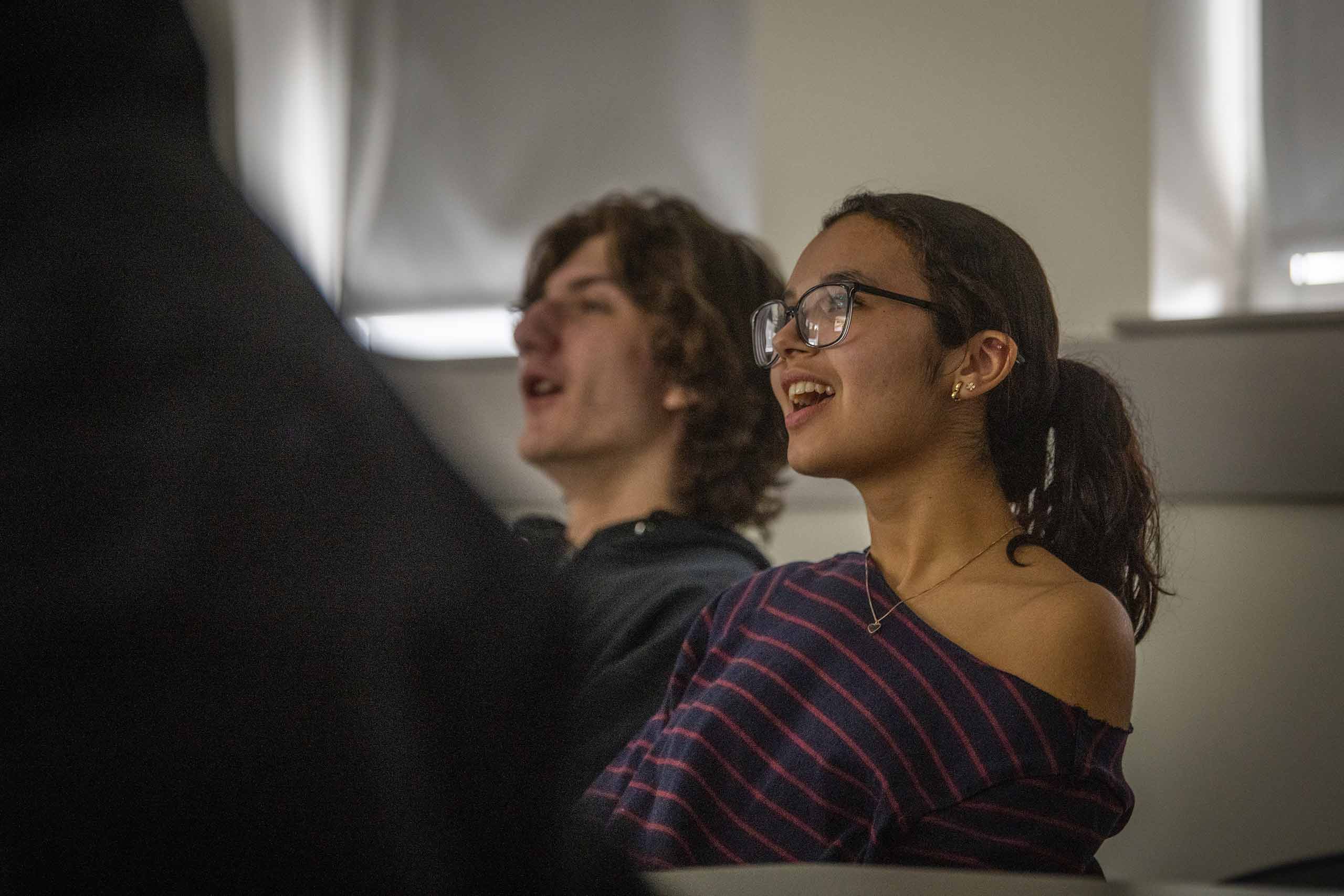 Students in a screen studies class