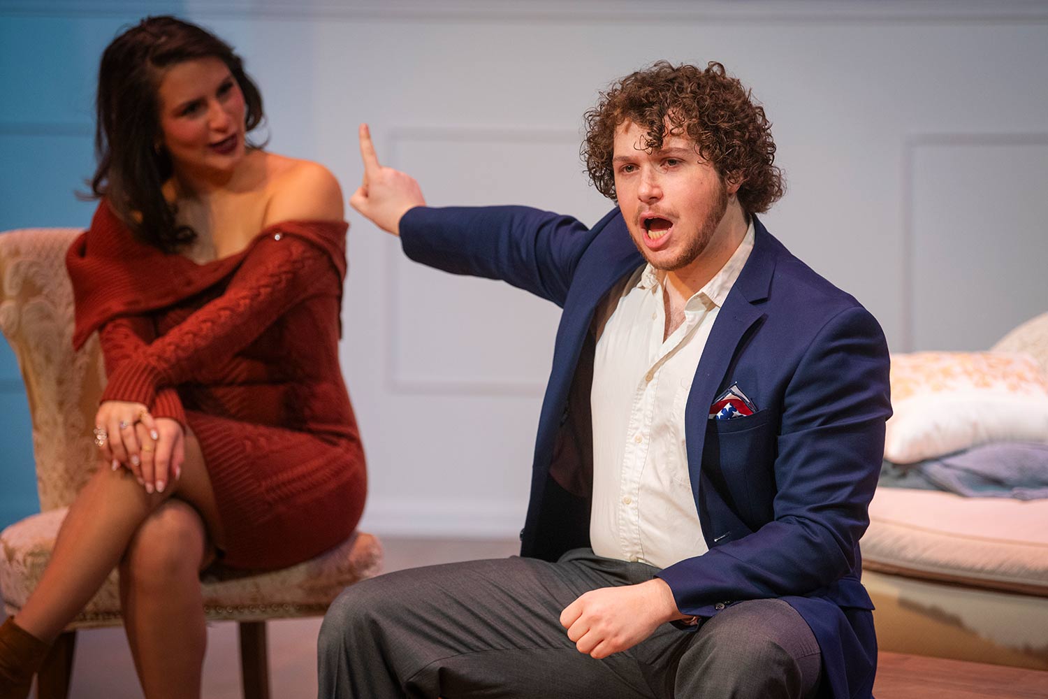 Students rehearsing for the production of Molière’s Tartuffe, Clark University