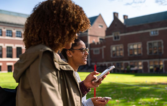 Students walking on campus