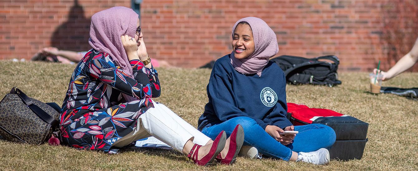 Students on the green