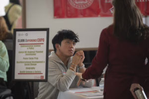 student sitting at table