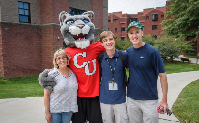 mom with mascott