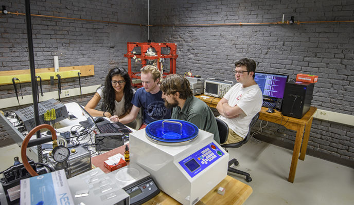 students in lab