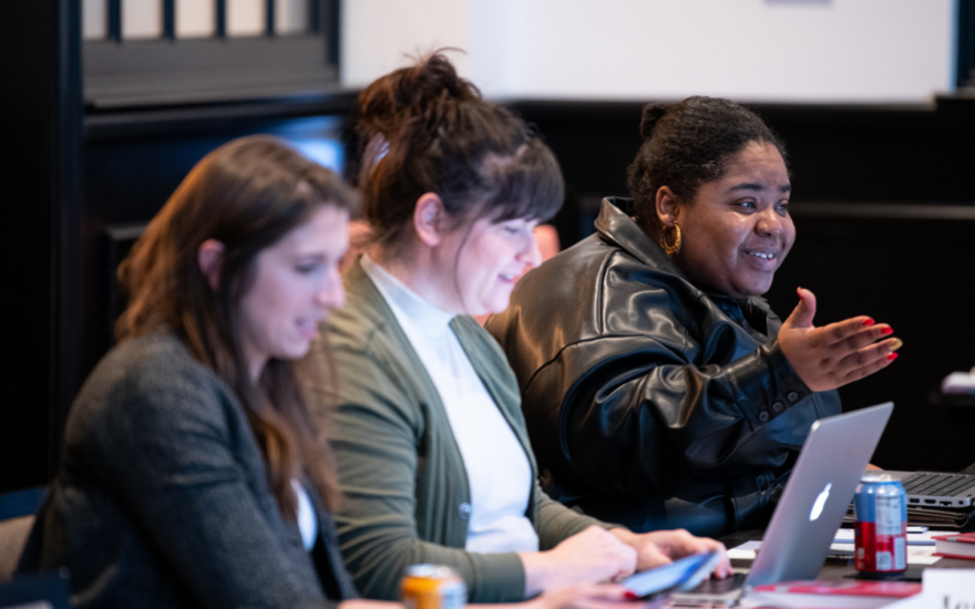 Public Administration Senior Leadership students in class in discussions