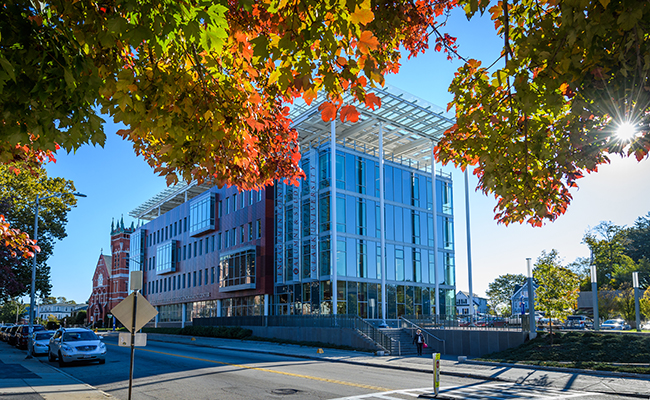 ASEC building with fall foliage